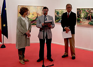 Carmen Iglesias, Ramón Jiménez y Jaime Pereira, durante la inauguración.