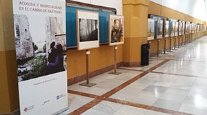 Vista de la exposición sobre la hospitalidad y acogida en el Camino de Santiago.
