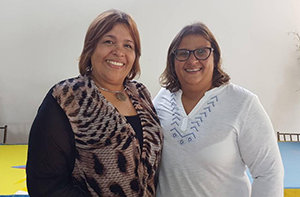 Nereida Hernández, presidenta del Centro Hispano Venezolano del Estado Miranda, junto a Maryan Alejandra Méndez Hernández, nueva presidenta de Fedecanarias 2017-2019.