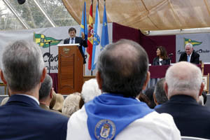 Javier Fernández, durante su discurso en el acto.