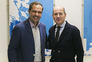 Ramón Moreno y José Antonio Alejandro González, durante el encuentro.