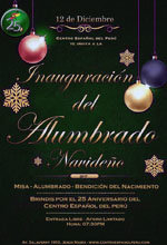 Cartel anunciador del alumbrado.