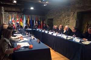 La Comisión Delegada se reúne en la Sala da Lareira de la Fundación Curros Enríquez, en Celanova.