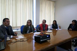 La delegación de la Junta, durante los encuentros en México.