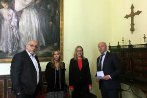 Un momento de la recepción al representantes de la Casa de Palencia en Argentina.