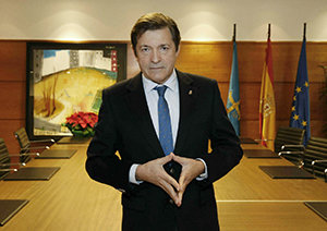 Javier Fernández, durante su discurso de fin de año.