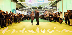 Susana Díaz, durante la inauguración del estand de Andalucía en Fitur.