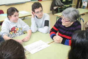 Un momento de la actividad en el Instituto Valle Inclán de Pontevedra el pasado mes de marzo.