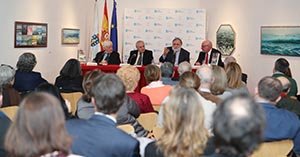 Un momento de la presentación de la novela.