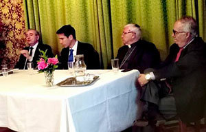 Jesús Barroso, Enrique Ojeda, Jesús Juárez y Luis Pedro Rodríguez, durante la reunión informativa.