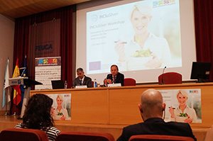 Juan Cividanes y Roberto Alonso, en la apertura de la jornada de trabajo internacional ‘Innovación en nutrición personalizada para la población senior’.