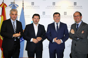 Dobarro, Miranda, Rodríguez y Lorenzo, tras la rueda de prensa en la Delegación del Gobierno gallego.