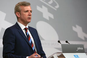 Alfonso Rueda, durante la rueda de prensa posterior al Consello de la Xunta.