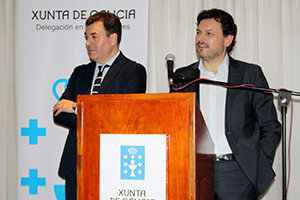 Román Rodríguez y Rodríguez Miranda, durante la presentación en Buenos Aires de la &#39;Estratexia Retorna 2020&#39;.