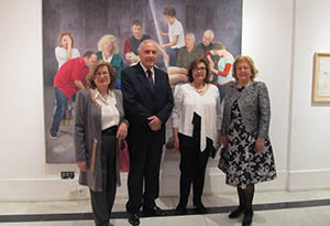 María Esther Coladas, José Ramón Ónega, Soledad Fernández y Mayte Spínola, durante la inauguración de la muestra.