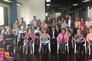 Rodríguez Miranda, durante la visita al Centro de Día de la Hermandad Gallega de Venezuela.