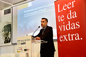 Óscar Sáenz, durante la presentación del Programa de Apoyo al Libro en el Extranjero (PALE).