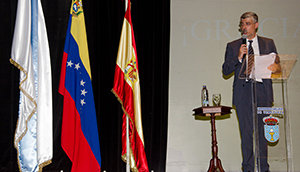 Ildefonso de la Campa, durante su intervención en el acto de la Hermandad Gallega de Venezuela.