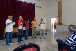 Felipe Cid, Manuel Álvarez, Roberto Ogando y José Antonio Espinosa, durante la celebración del acto.