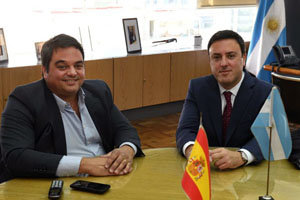 Valentín González Formoso –a la dcha.– y el ministro Jorge Triaca, durante su reunión.