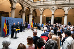Josep Borrell, durante su intervención en las tomas de posesión.