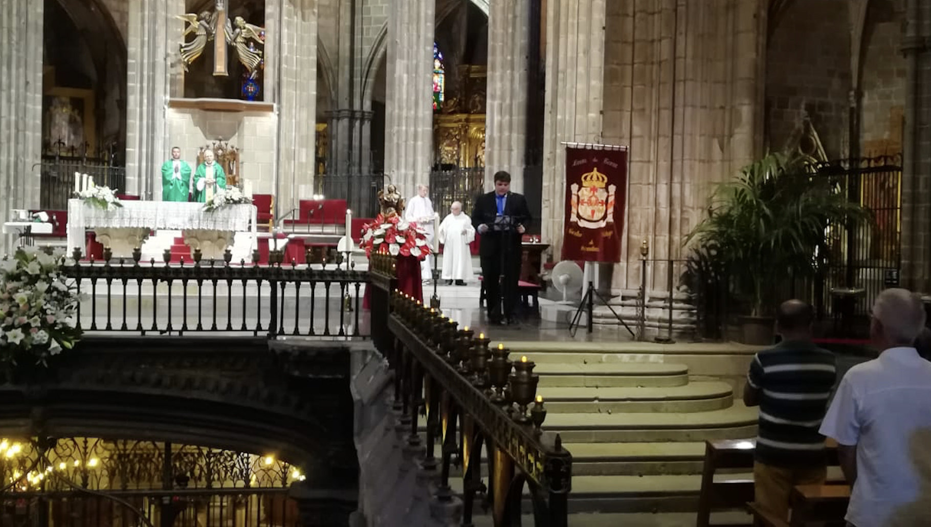 Un momento de la celebración de la misa en honor a Santiago Apóstol.