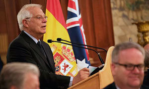 Borrell, durante su intervención en el acto organizado por la Fundación Consejo España-Australia.