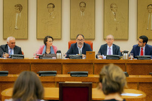 La ministra Magdalena Valerio, durante su comparecencia en el Congreso.