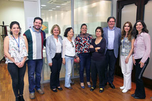 Miembros del FEHB-Sp y del Centro Español de Santos que visitaron la Fundación FHC.