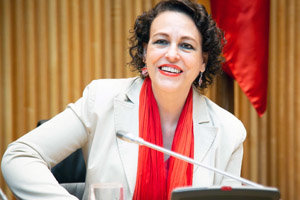 Magdalena Valerio, durante su comparecencia en el Congreso en la Comisión del Pacto de Toledo.