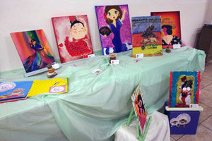 Parte de la muestra de arte.