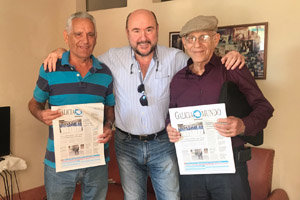 Domingo Teixido –izda.– con Luis Vaamonde –centro– y un amigo, en la provinica de Matanzas.