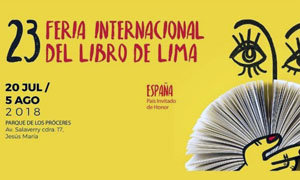 Cartel anunciador de la Feria del Libro de Lima.
