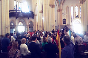 Un momento de la eucaristía celebrada.