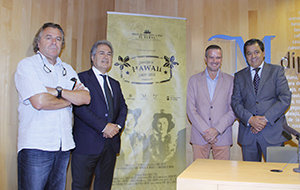 Miguel Alba, Juan Antonio Galindo, Víctor González e Ignacio Gallego, durante la presentación del documental.