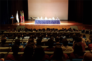 Rodríguez Miranda, durante su intervención en la inauguración del curso escolar en el Colegio Castelao.