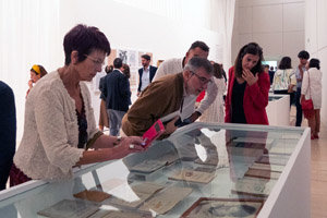 Visitante a la exposicion Castelao Maxistral, en el Gaiás.