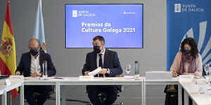 roman rodriguez e anxo lorenzo preside a reunion do xurado dos premios da cultura galega 2021